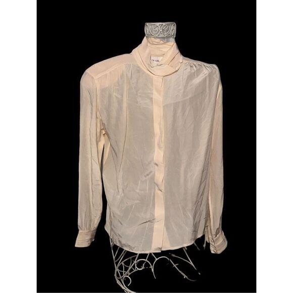 EXCELLENT CONDITION Vintage RARE WOMEN Jones New York Champagne 100% Silk long s - Picture 1 of 13